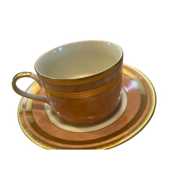 Mikasa Coral Florentine Setncup Saucer Gold Trim Japan Fine China Set Of two - Picture 2 of 13